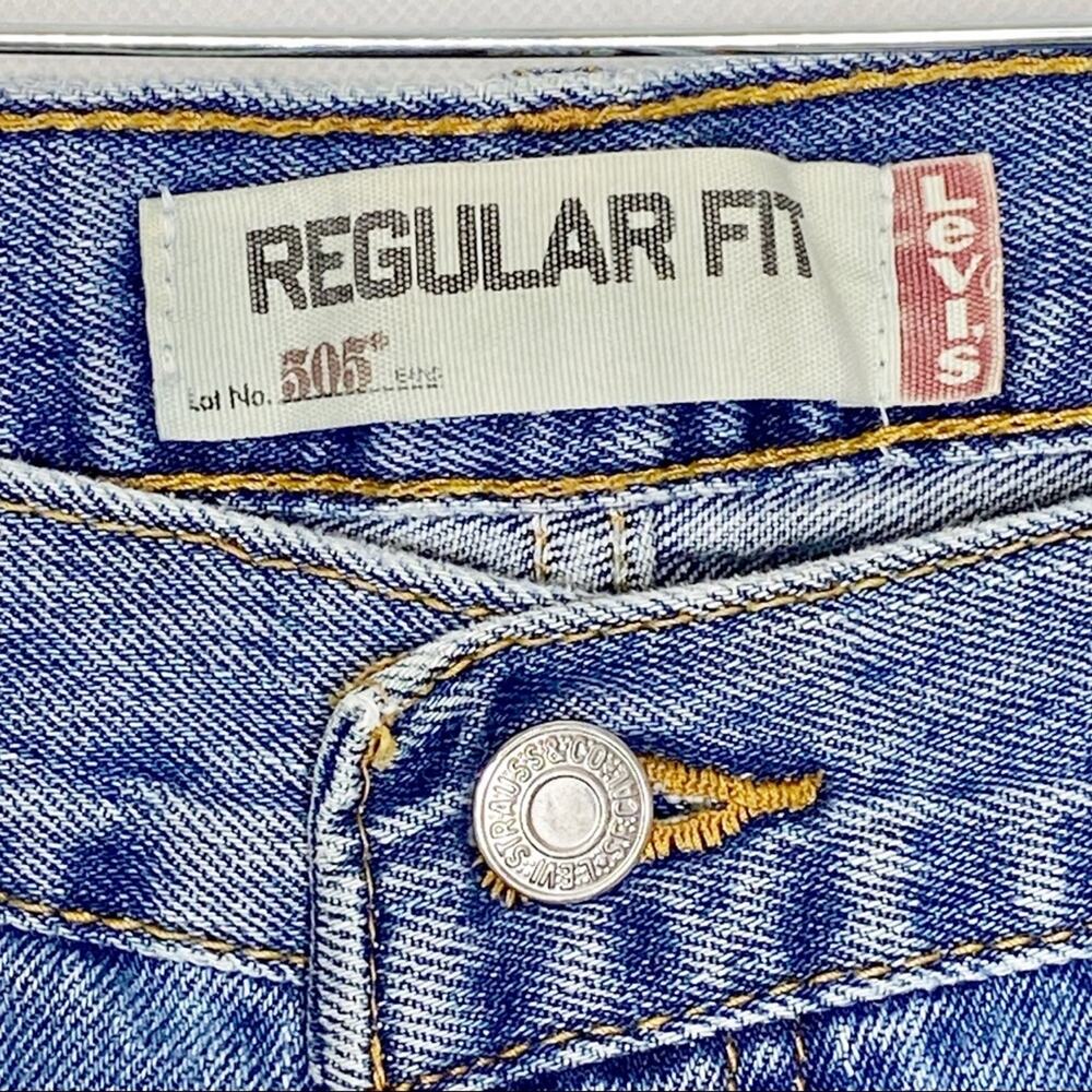 Men's Levi's Regular Fit 505 Denim Blue Jeans 36X30 - Picture 3 of 5